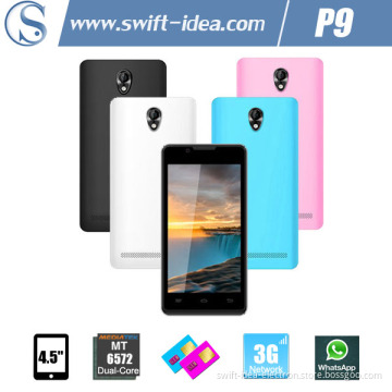4.5 Inch Mtk6572A Dual Core 3G Dual SIM Multi Colors Fashion Mobile Phone (P9)